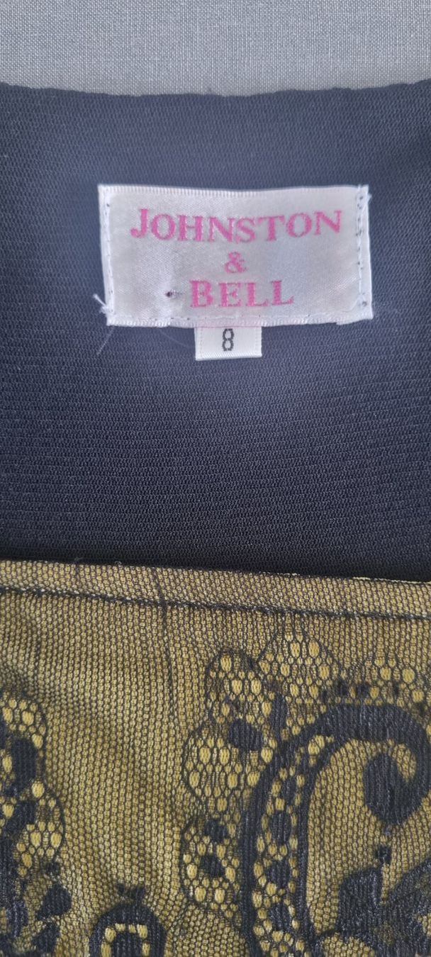 Kleider: Johnston & Bell Limette Langkleid, Grösse 8/36 mit Spitze – Gebraucht aus Weiach von lor_f6sn 6