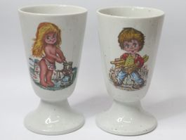 2x Spadem Michel Thomas Keramik Tassen 60's
