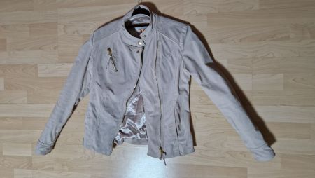 Hellbeige Damen Lederjacke von Stradivarius