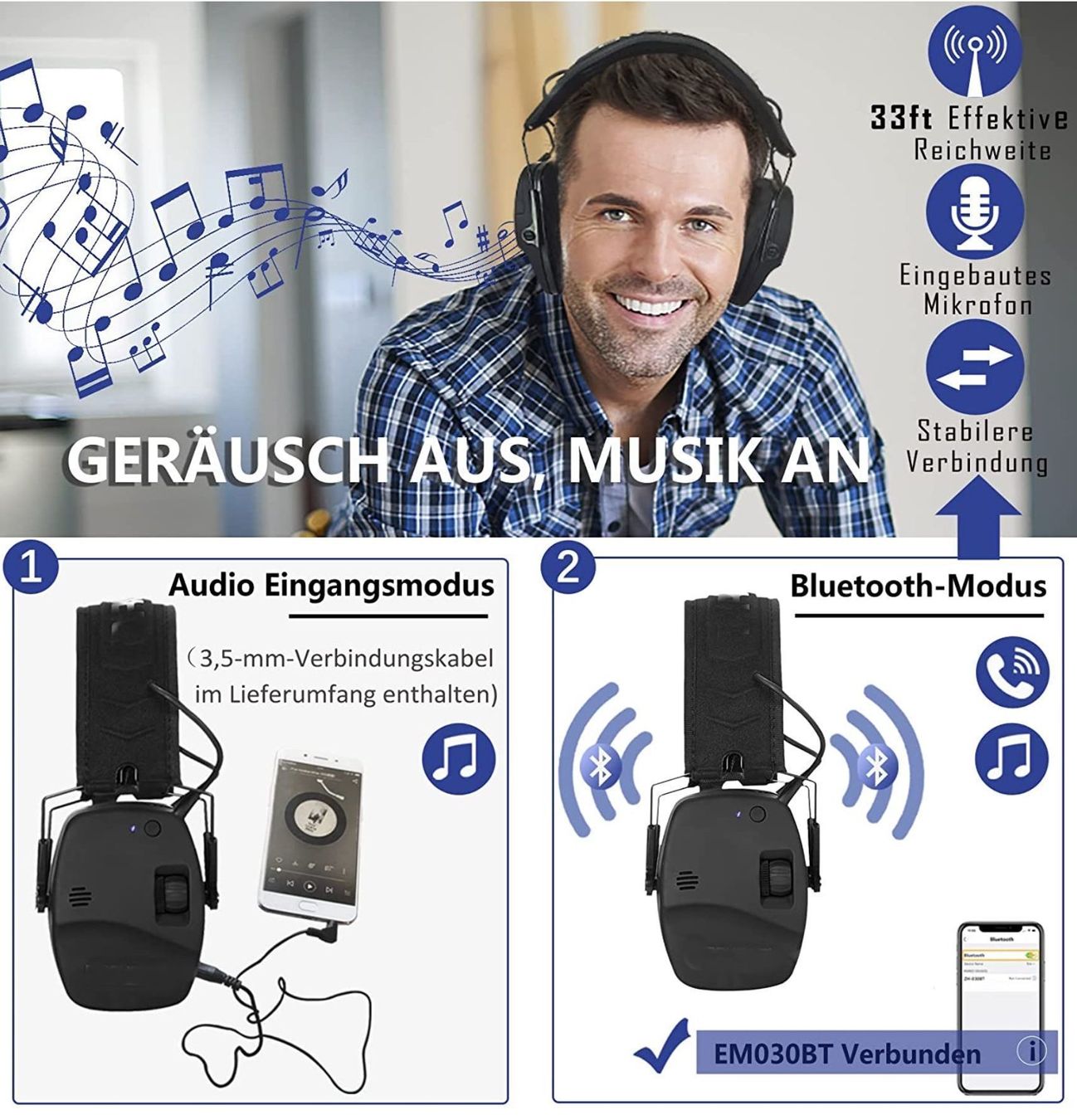 Cuffie: Elektronischer Schiessen Gehörschutz mit Bluetooth – Nuovo e nell'imballaggio originale da Bülach venduto da DEHAM 3