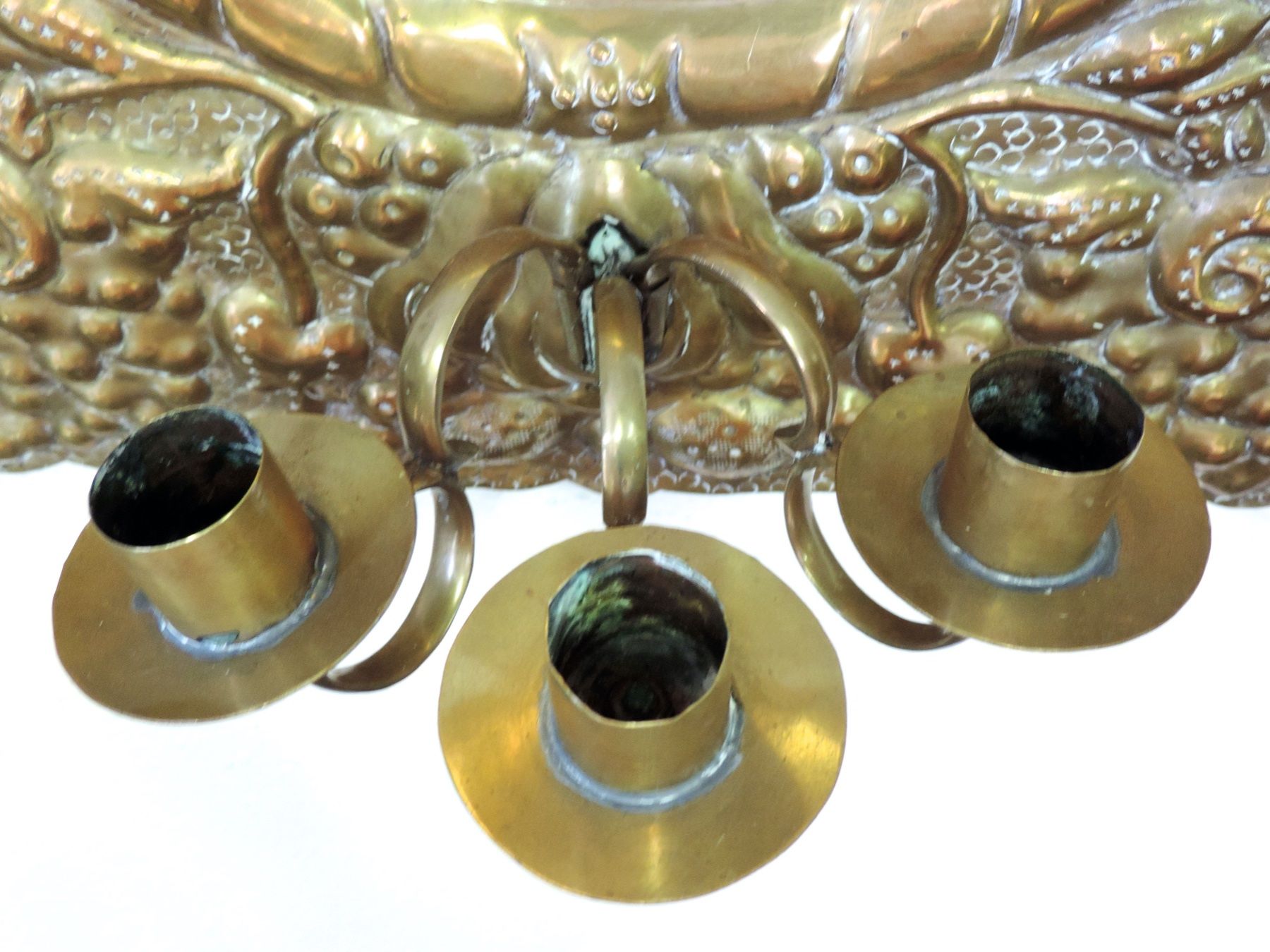 Portacandele: Barock Wandapplicke aus Messing mit Kerzen Blaker – Usato da Horw venduto da luzernicus 3