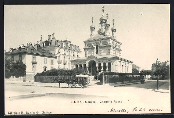 Cartoline postali: AK Genéve, Chapelle Russe – Usato da Berlin venduto da bartko-reher