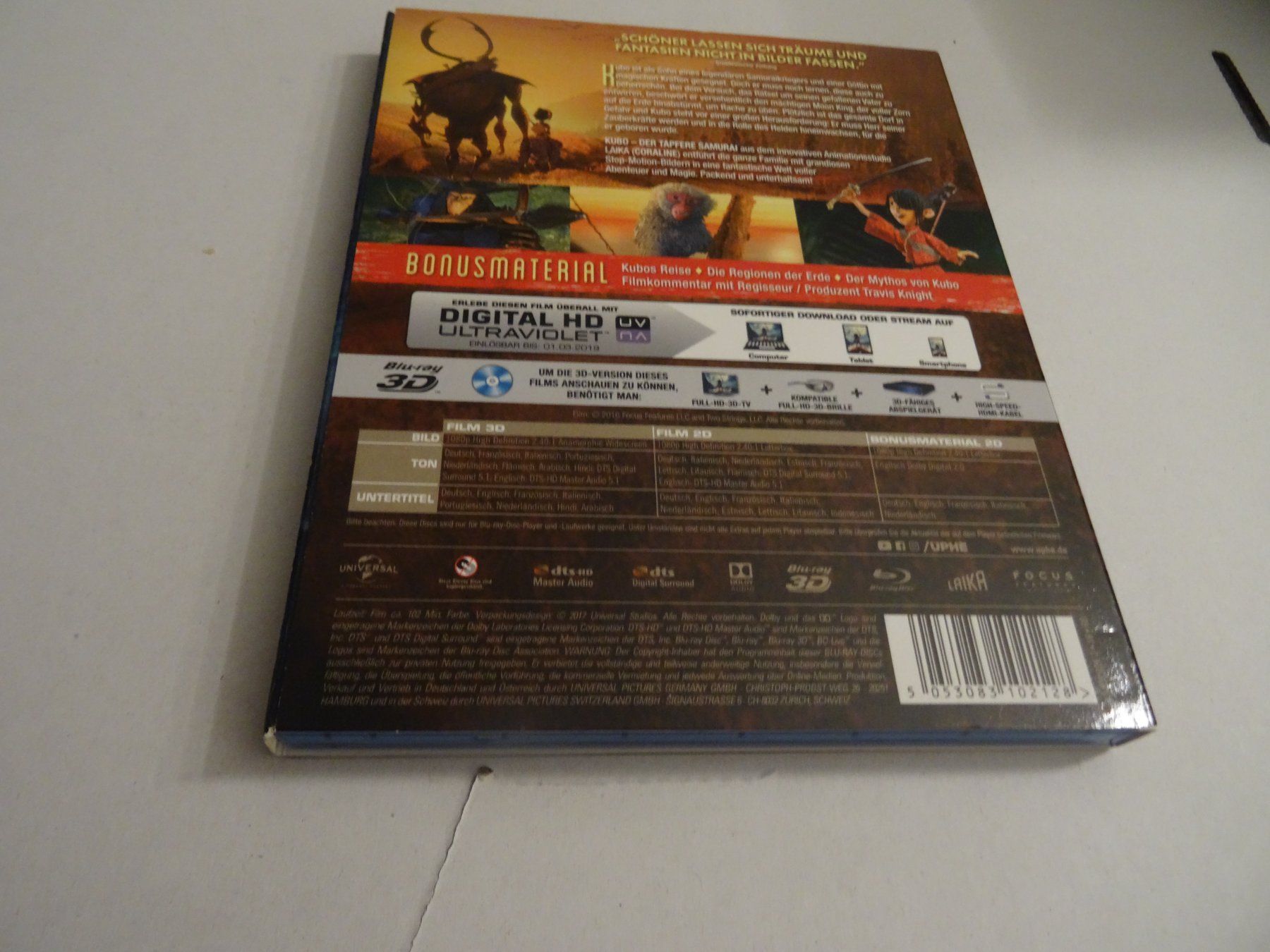 Alle DVDs: Kubo der tapfere Samurai Blu-ray 3D + 2D – Gebraucht aus Olten von Disc-Verkauf 1