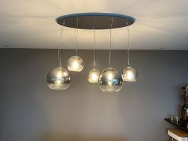 Stilvolle Hängeleuchte Roskilde, Rauchglas, Top Zustand