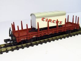 Flachwagen mit Zirkuswagen Circus Zirkuszug selten (2)