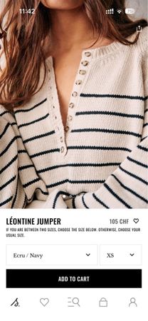 Sézane Léontine Pullover Gr. S 100% Baumwolle, Top Zustand