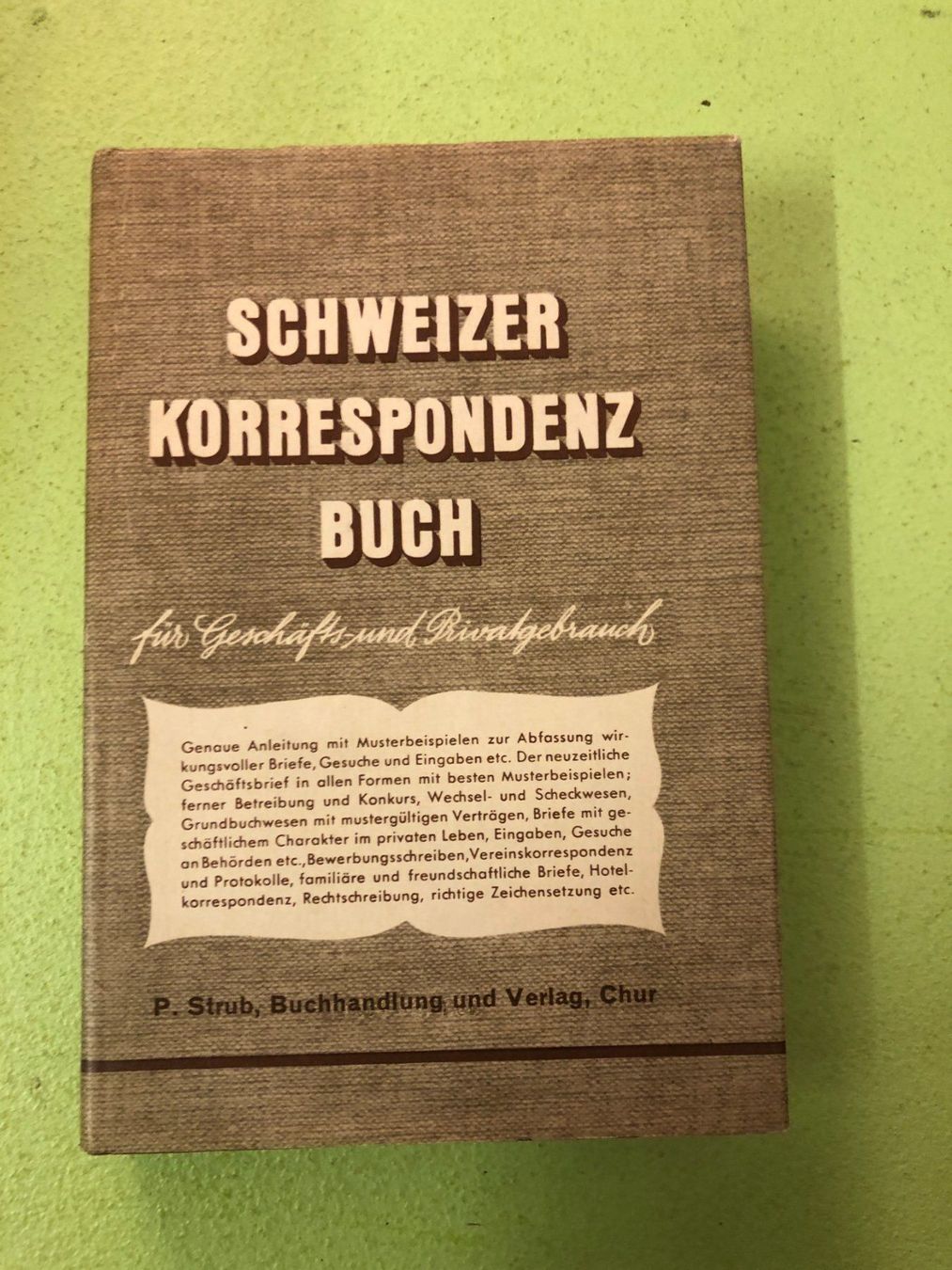 Libri: Paul Strub: Schweizer Korrespondenzbuch 1958 – Usato da Zürich venduto da allp
