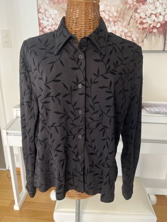 Hemd schwarz mit Blättern, Energy, XL