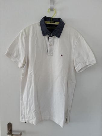 Tommy Hilfiger Poloshirt, weiss, Gr. M, oryginal, vintage