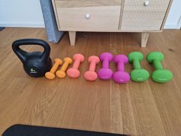 Hantel-Set Tunturi Kettlebell (6kg) & Hanteln (1-4kg) - Top!