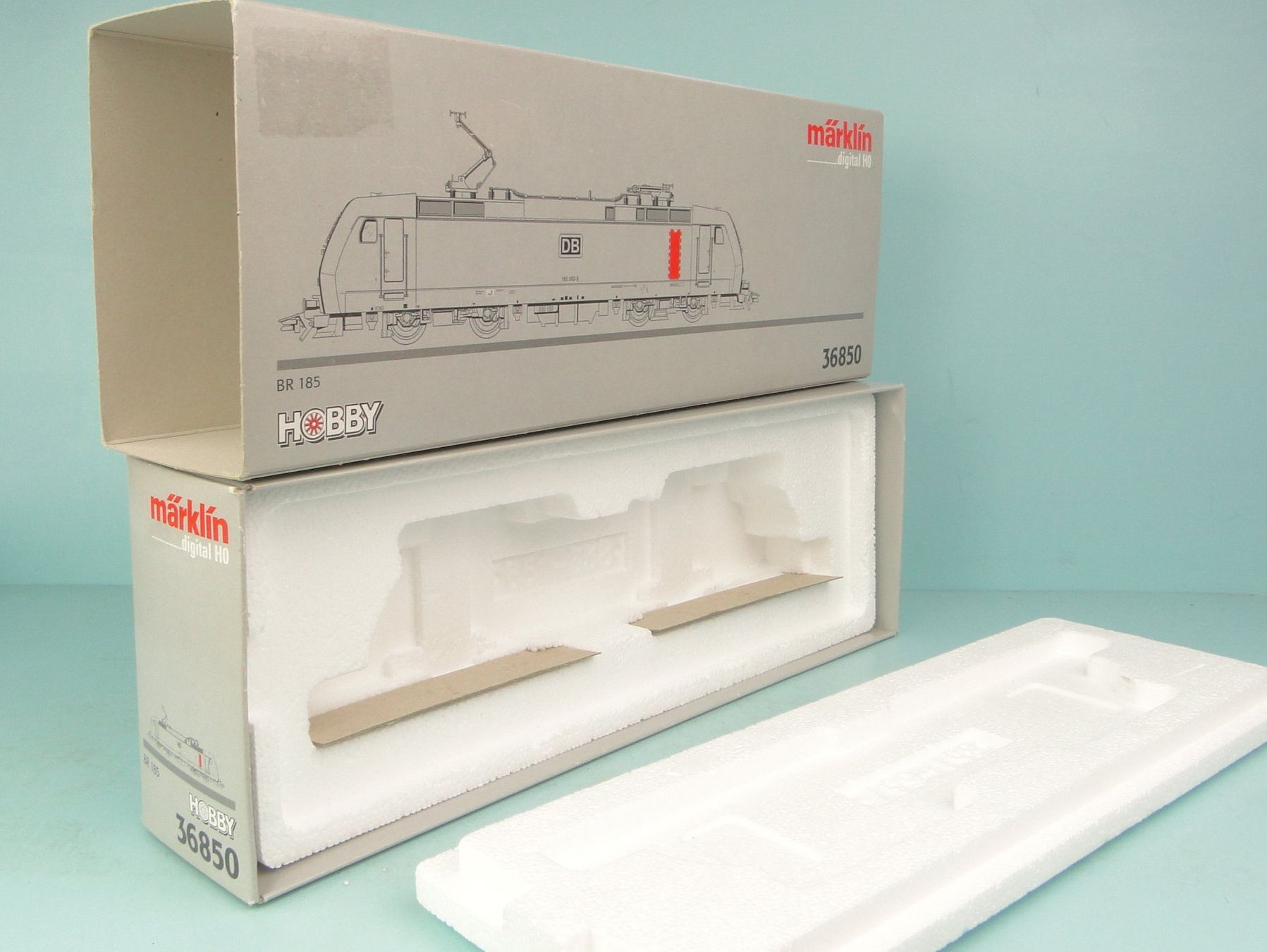 Märklin Modellini di ferrovie: Märklin leerer Karton 36850 BR 185 – Usato da Bülach venduto da cann11 1