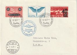 1939 Europaflug Nord, Rundflug mit schöner Flugpostfrankatur