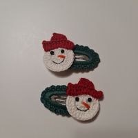 Schneemann Haarspangen handgemacht