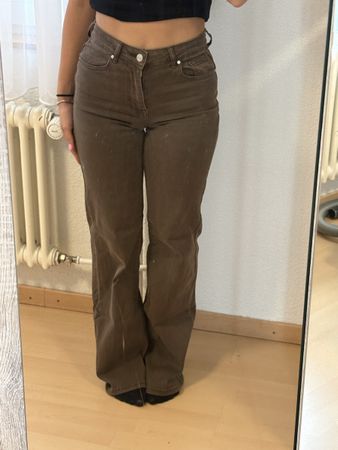 Pantalon large Oxxy taille haute marron taille 34
