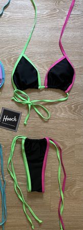 Schwarzer Bikini mit Neonfarben Grösse M