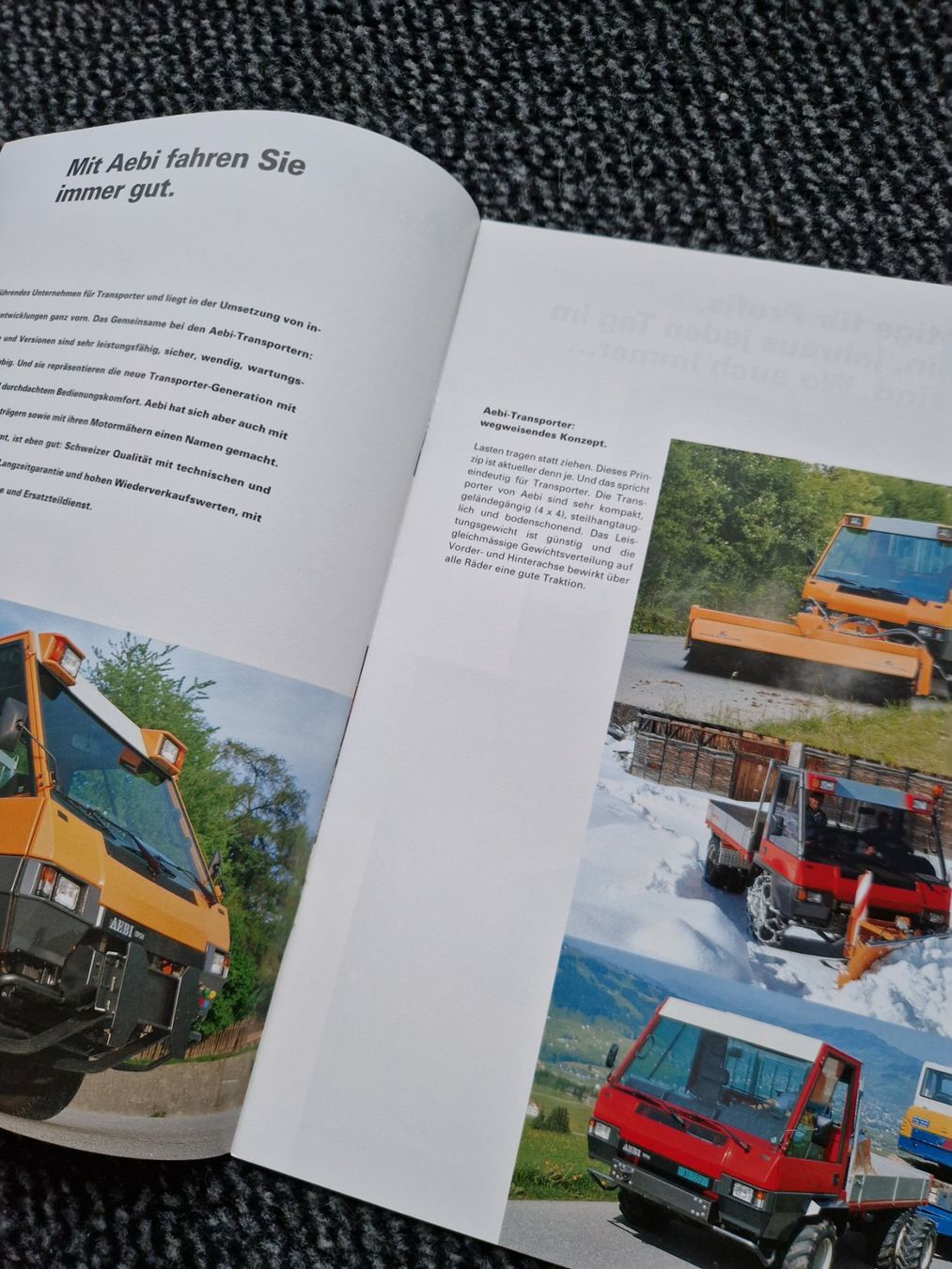 Aebi Trattori: Original Prospekt Aebi Transporter Kommunal – Usato da Dürnten venduto da Bachtel84 1