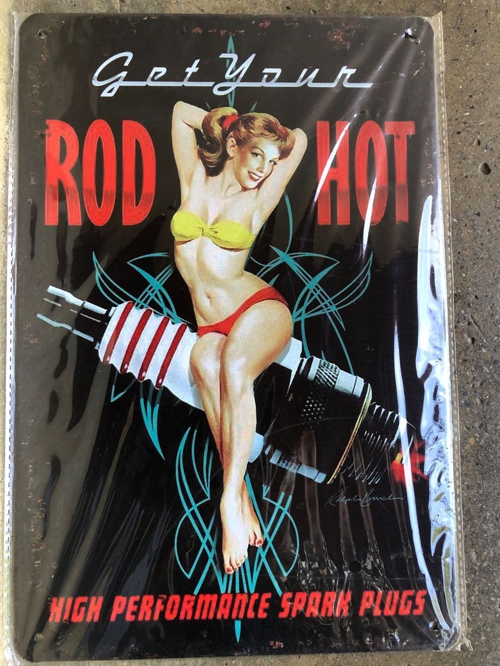 Insegne: Hot rod spark plugs pin up – Nuovo (secondo la descrizione) da Reinach AG venduto da rares75
