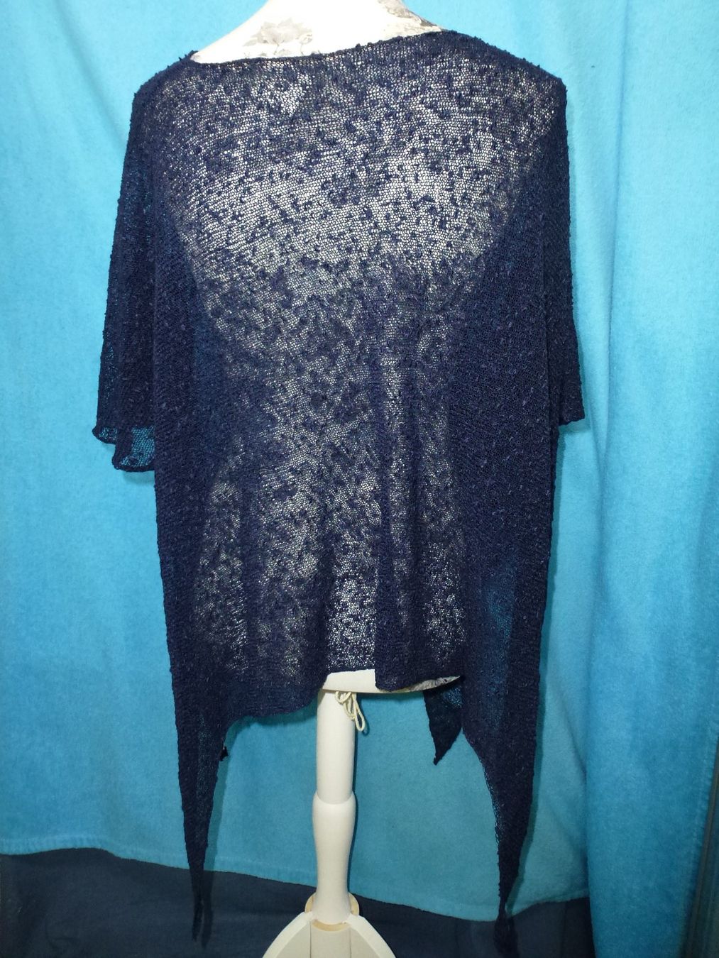 Maglioni & Felpe: STRICK PULLOVER ZIPFELIG HAUCHDÜNN BLAU KURZARM SOMMER GR L – Nuovo (secondo la descrizione) da Kreuzlingen venduto da ang_7k8d 2