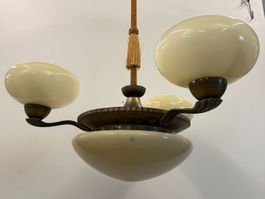 Antike Deckenlampe Art Déco Opalglas Hängelampe