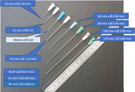 1x Nadel / Kanüle 30mm x ø 0.60 mm