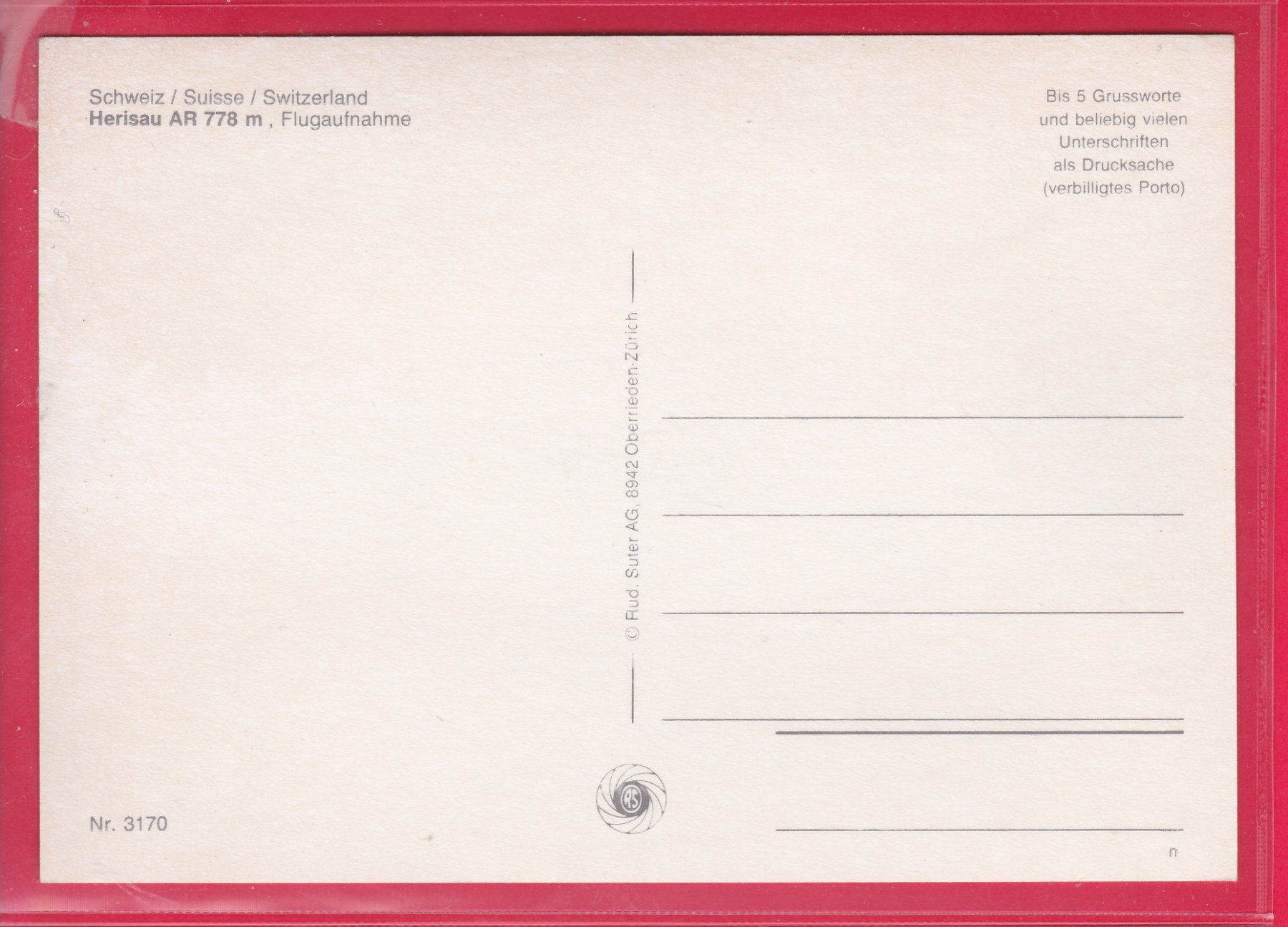 Cartes postales: FLUGAUFNAHME, HERISAU – D'occasion à Oberrieden par Gebirgsstelze 1