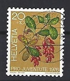 Tutti i francobolli: 1976 - PJ / Heilpflanzen - Berberitze – Usato da Schaffhausen venduto da poststamp