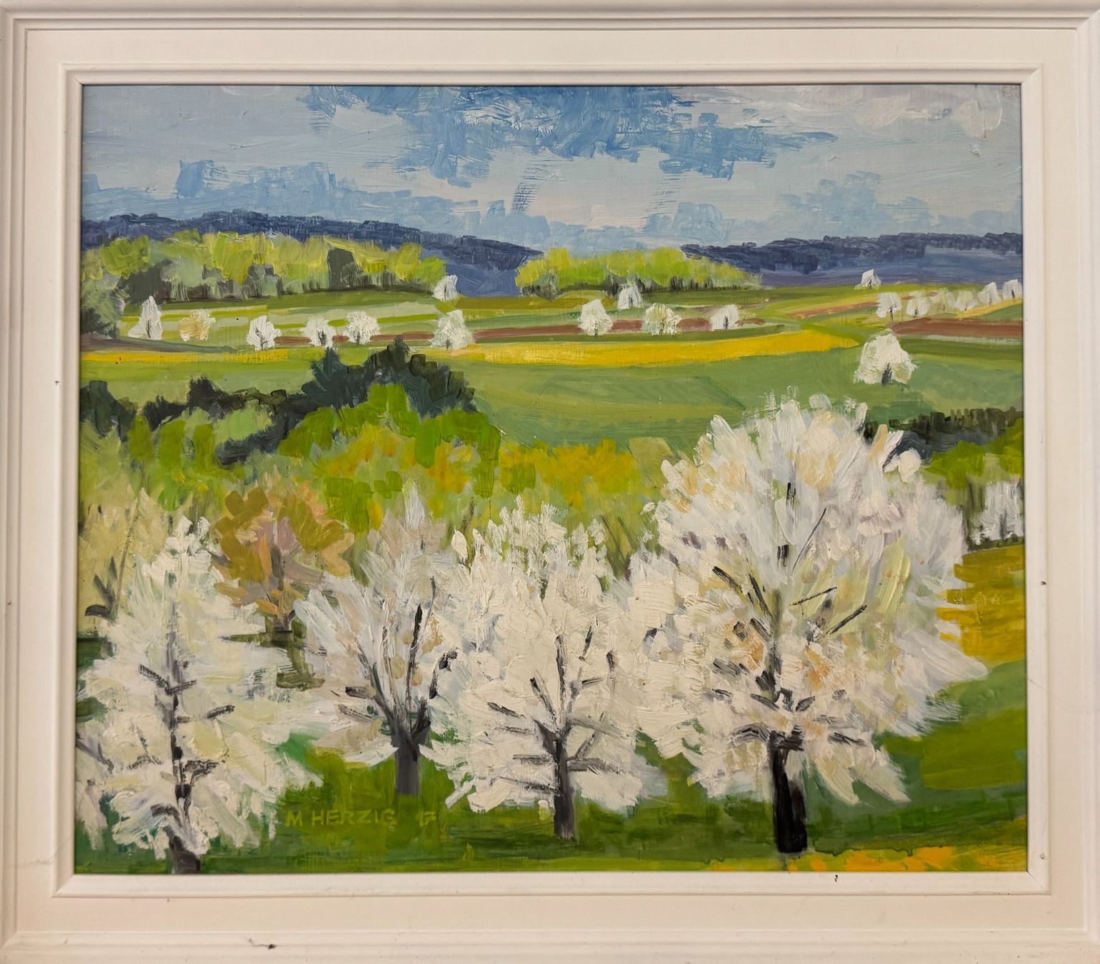 Dipinti: Martin Herzig - Ölbild Blühende Frühlingslandschaft – Usato da Oensingen venduto da Faebu_00