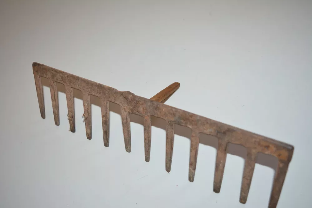 Carpet Groomer Rake Aus Holz Mit Metallzinken – S Produktbild-Vorschau 4
