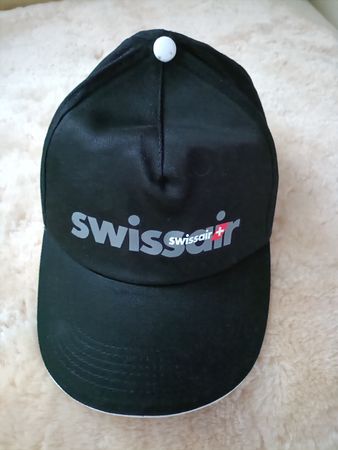 Swissair Cap, Schwarz, Verstellbar, Top Zustand, neu