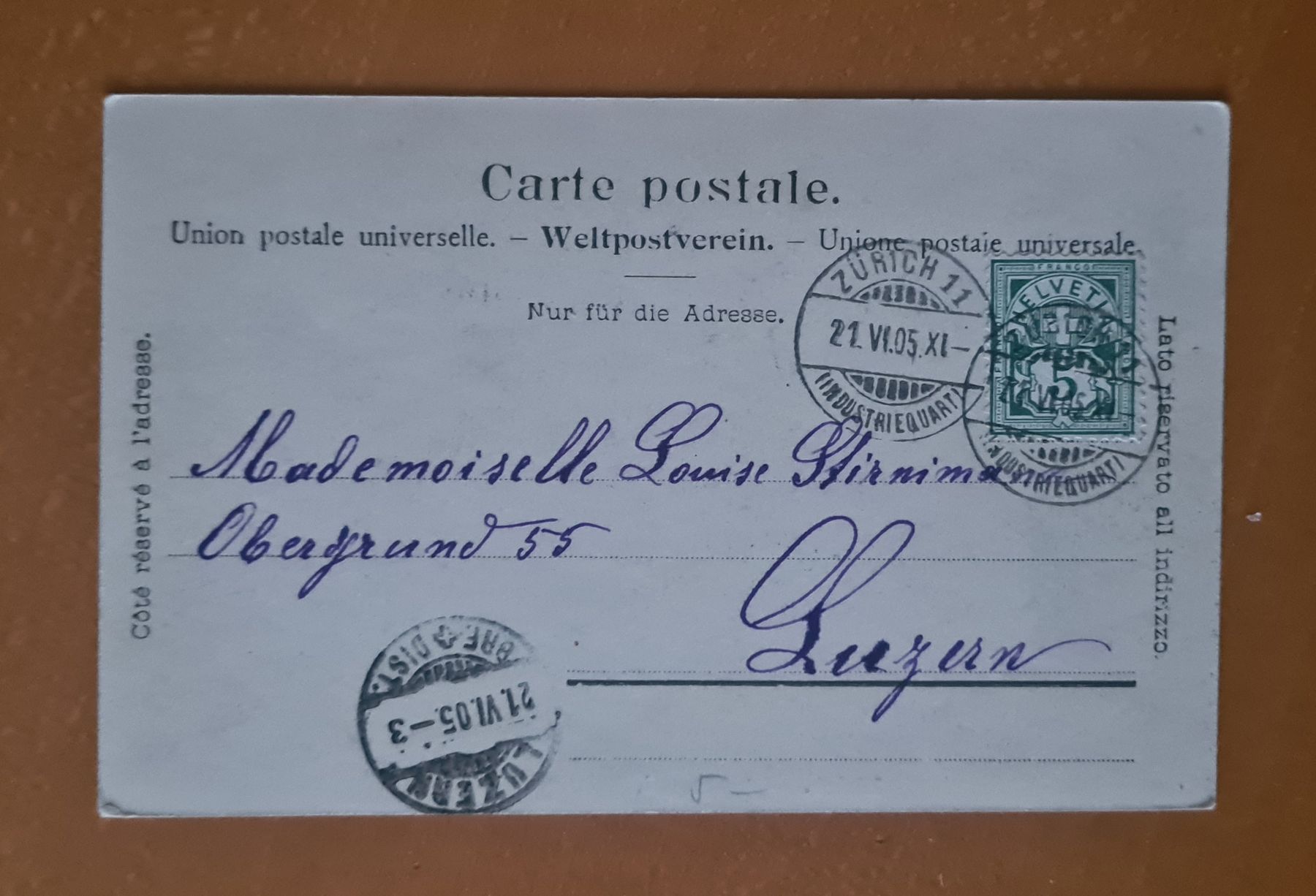 Cartoline postali: Zürich 1905 – Usato da Ebikon venduto da Donar50 1