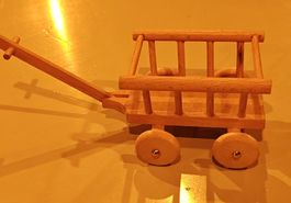 Puppenhaus Leiterwagen aus Holz 