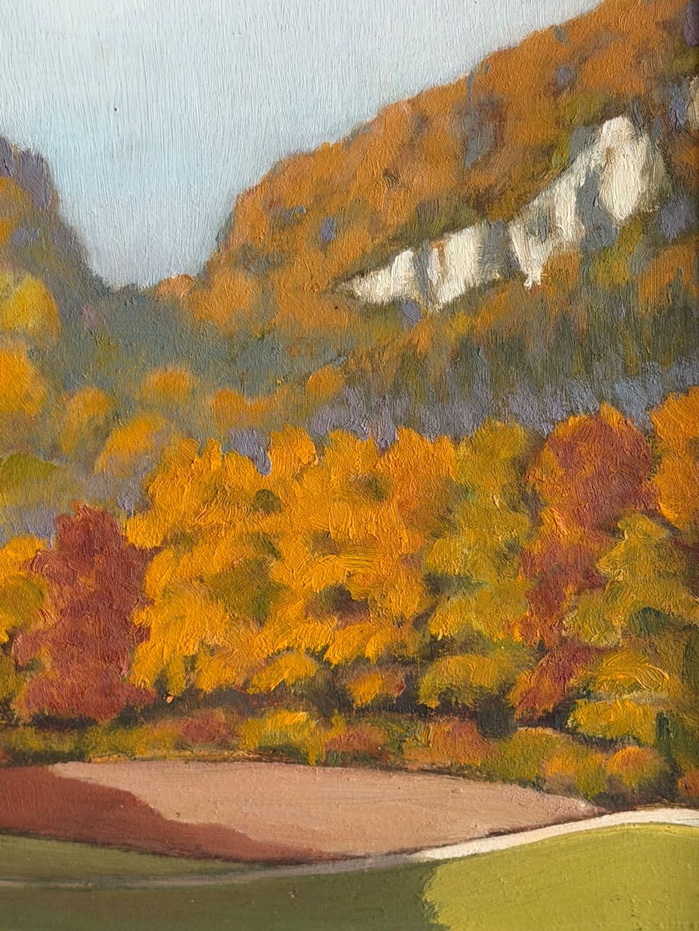 Dipinti: K. Röthlisberger 1950 Schloss Herbstlandschaft ÖlGemälde – Usato da Basel venduto da PAUL_ART 6