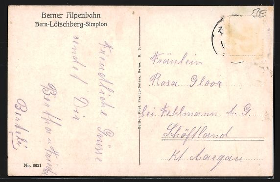 Cartoline postali: Frutigen, Bahnhof mit Eisenbahn und Blic – Usato da Berlin venduto da bartko-reher 1