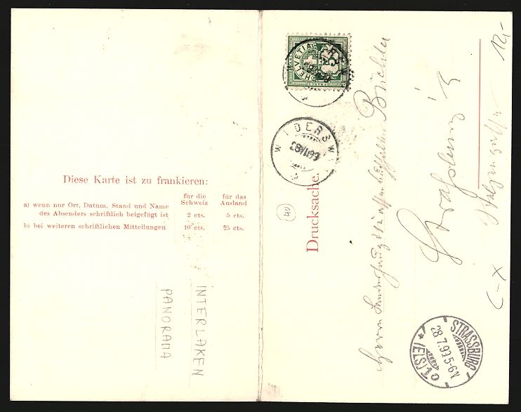 Cartoline postali: Klapp-AK Interlaken, Ortspanorama mit Ge – Usato da Berlin venduto da bartko-reher 1