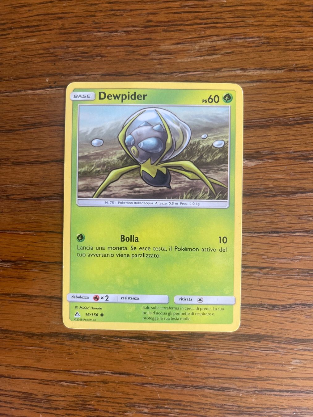 Pokémon Sammelbilder & Trading cards: Carte Pokemon Dewpider - Ultra Prism - IT – Gebraucht aus Vernayaz von Darkfrost