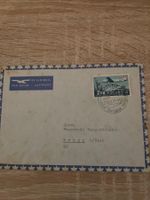 Briefmarke auf Luftpost-Umschlag von Swissair, 1947, .