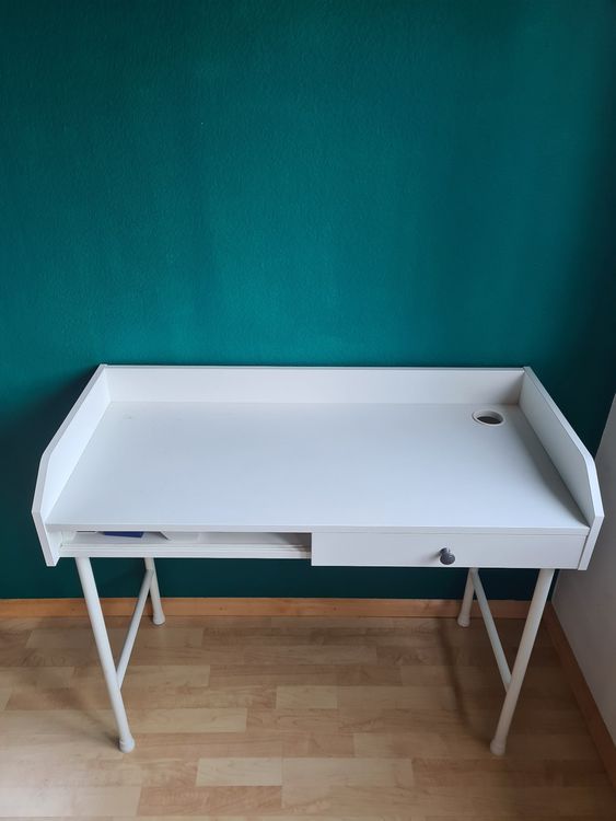 HAUGA Bureau, blanc, 100x45 cm - IKEA