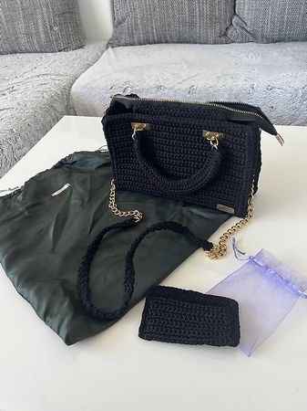 Häkeltasche Schwarz von Handgemacht