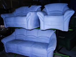 Polstergruppe Bezug Alcantara blau