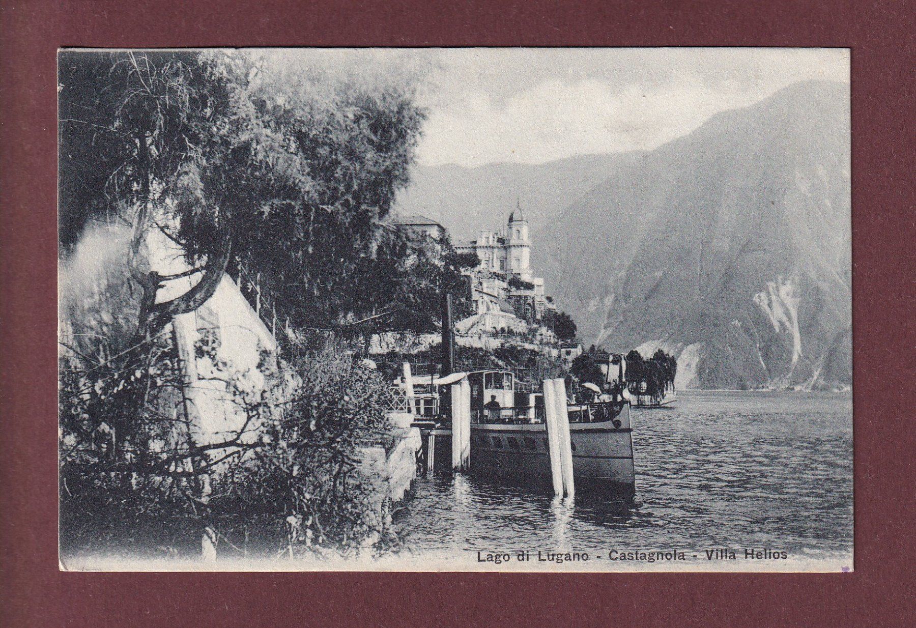 Cartoline postali: CASTAGNOLA - Villa Helios - Nave - 1909 – Usato da Pully venduto da nicecards