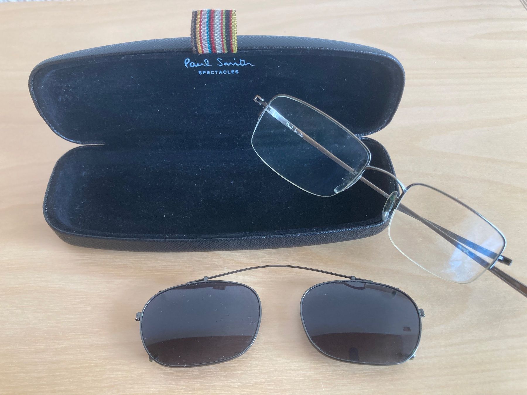 Occhiali & Lenti: Paul Smith Brille mit aufsteckbarerer Sonnenbrille – Usato da Bolligen venduto da Jerry127