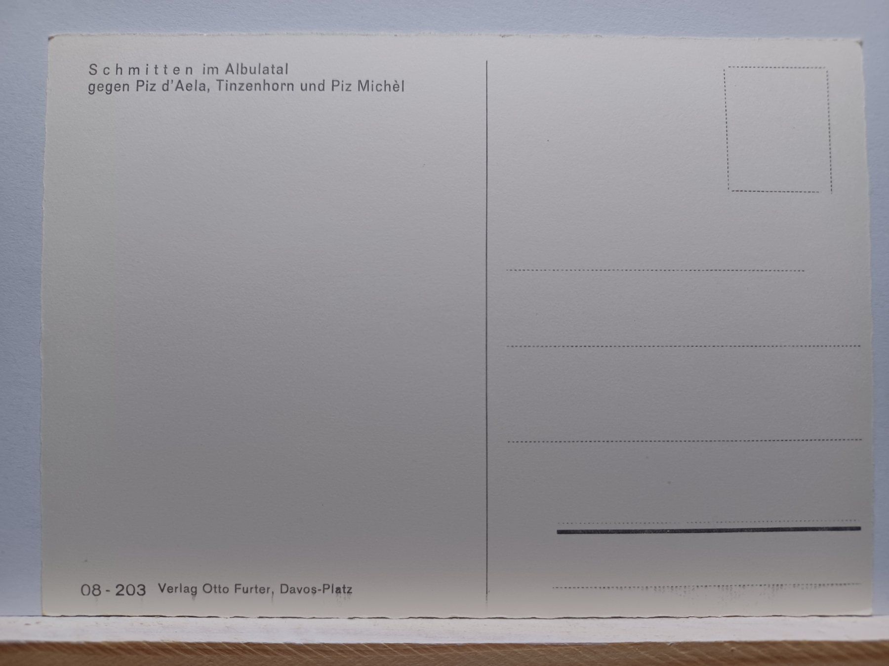 Cartoline postali: 08-203, Schmitten im Albulatal, – Usato da Aarau Rohr venduto da mgvw 1