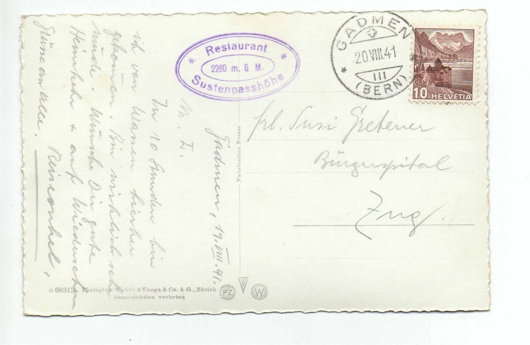 Cartoline postali: SUSTEN Steingletscher - Kühe – Usato da Jona venduto da philajona 1