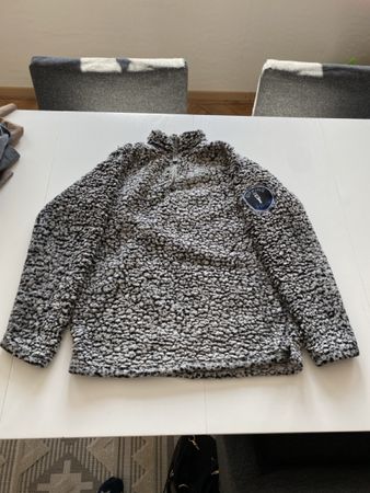 Superdry Sherpa Fleece Pullover Grau Melange Damen Grösse M
