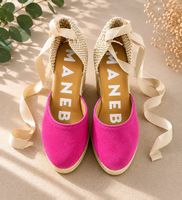 Espadrillas fucsia Manebi con tacco a zeppa