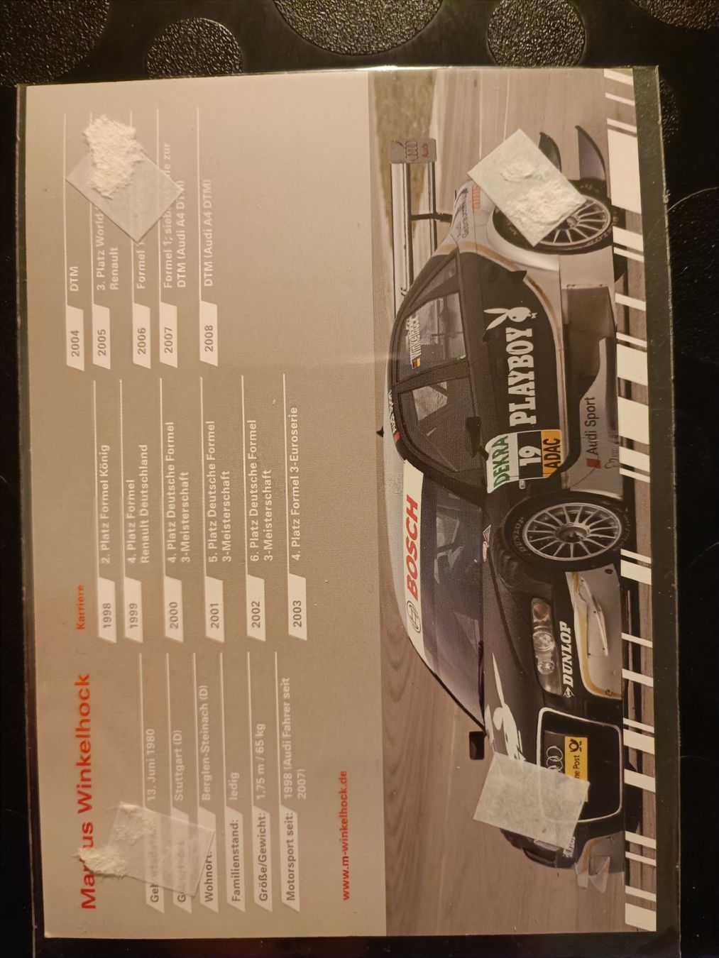 Autografi: Markus Winkelhock -  handsignierte alte  Karte – Usato da Menziken venduto da Artographs 1