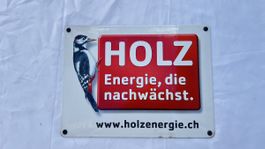 Werbe—Emailleschild „Holz“