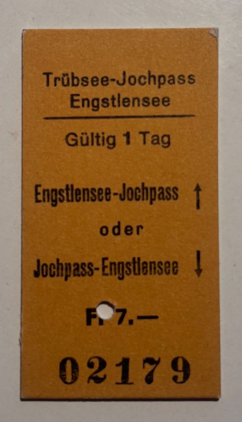 Biglietti: Ticket de train - Trübsee-Jochpass Engstensee – Usato da Neuchâtel venduto da gefdeneuch
