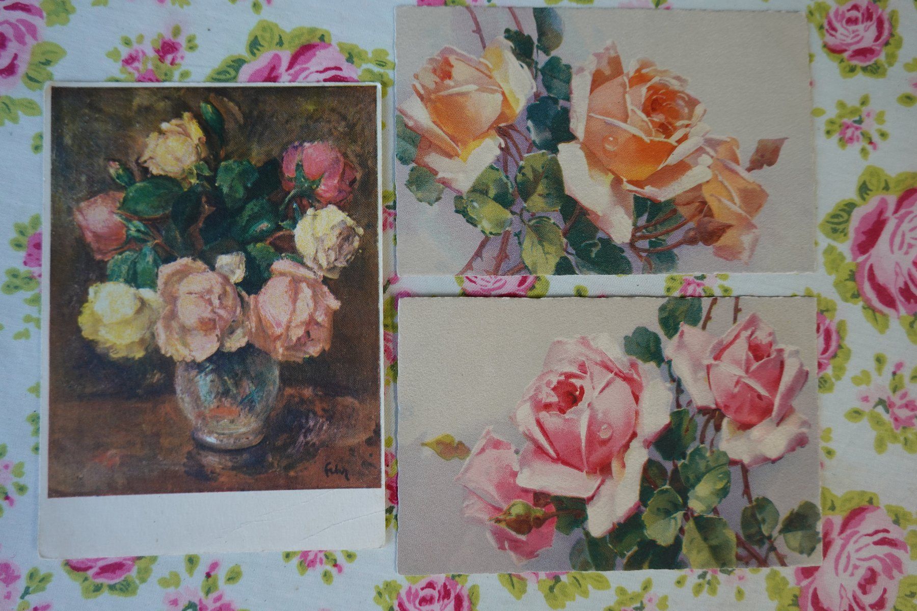 Ansichtskarten: Nostalgie: 3 alte Postkarten mit Rosen – Gebraucht aus Jona von simongarden 2
