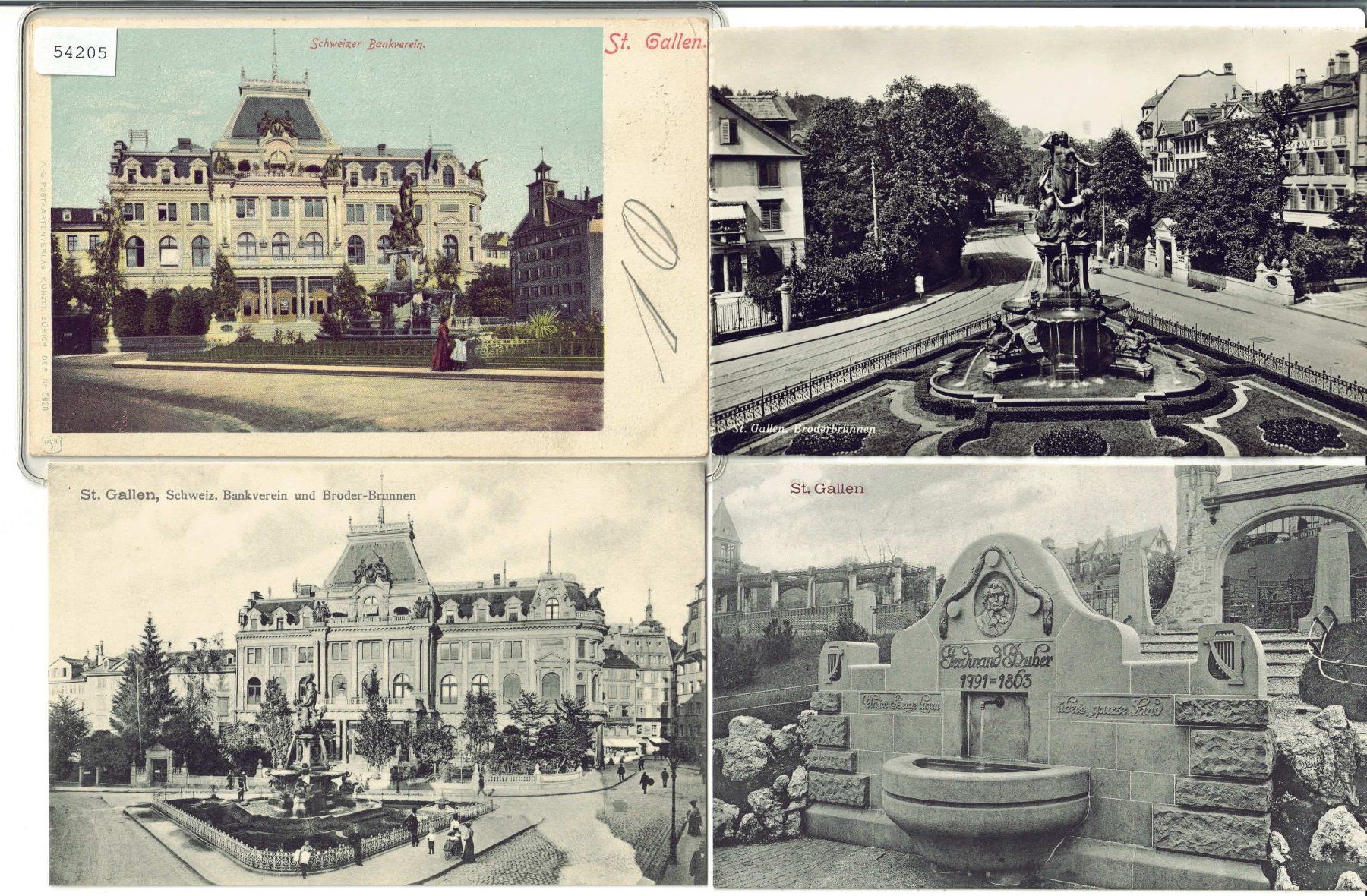 Cartes postales: 4 AK - St. Gallen – D'occasion à Ettingen par Kartenplanet